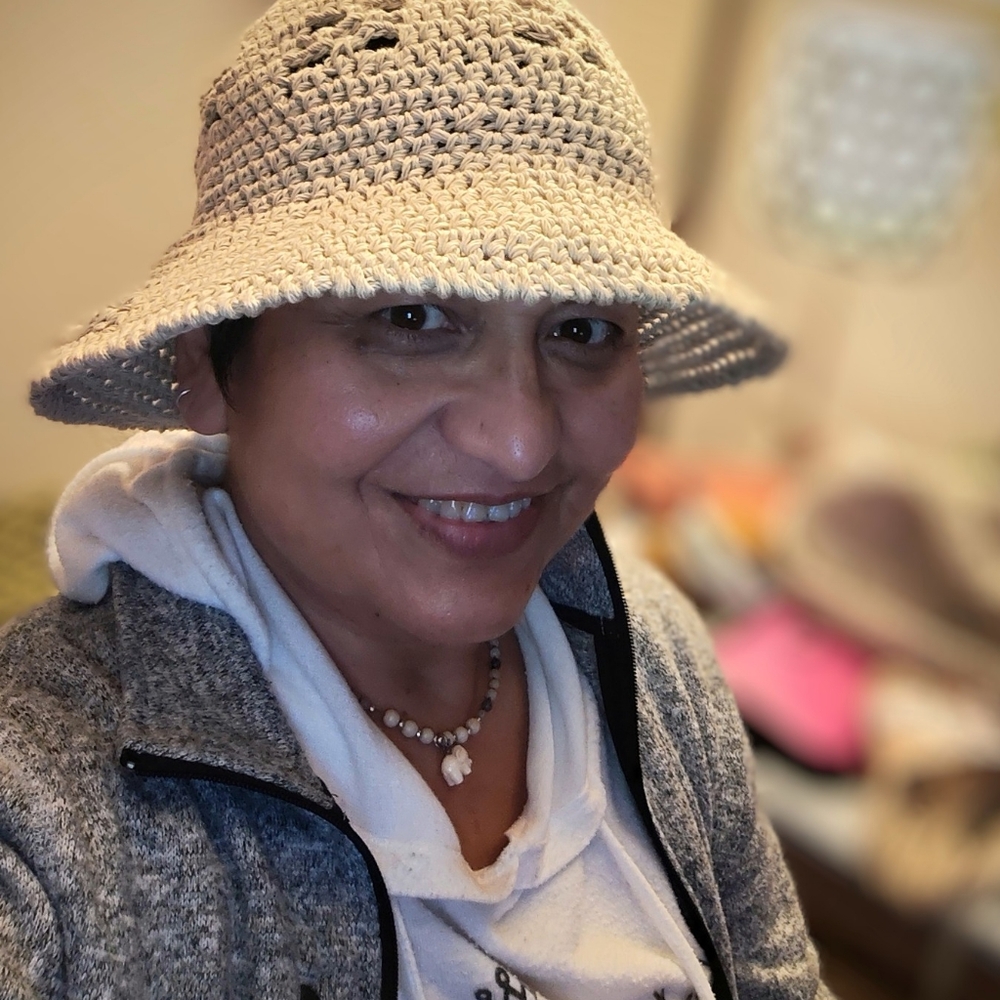 Crochet handmade crochet wide brim Sun hat - Picture 5 of 6